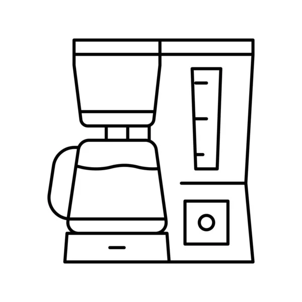 홈 커피 머신 라인 아이콘 벡터 일러스트 — 스톡 벡터