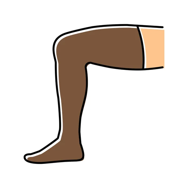 Sobre la rodilla calcetín icono de color vector ilustración aislada — Vector de stock