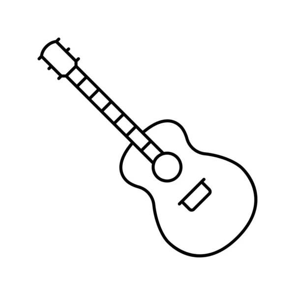 Guitarra instrumento musical línea icono vector ilustración — Vector de stock