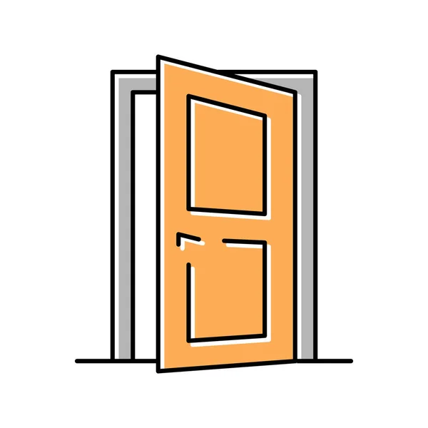 Ilustrasi vektor ikon warna pintu masuk - Stok Vektor