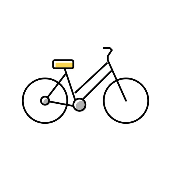 Велосипедная иллюстрация вектора цвета иконок городского транспорта — стоковый вектор