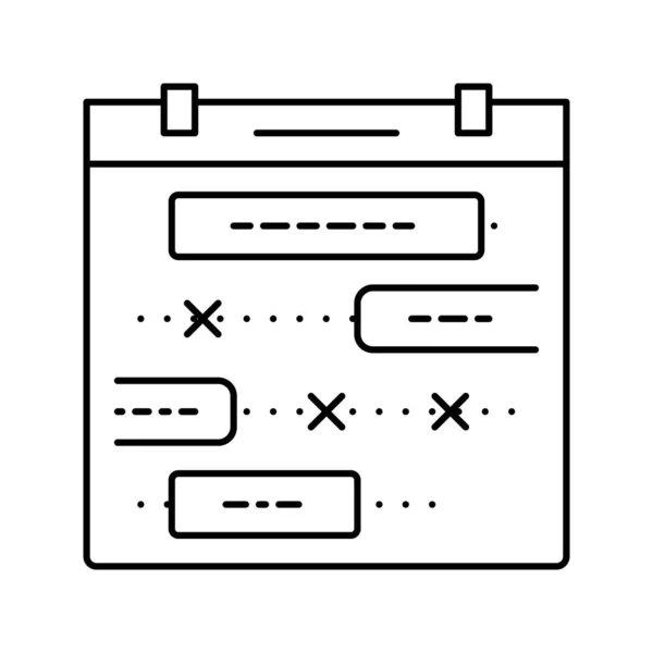 Dieta calendario gráfico línea icono vector ilustración — Vector de stock