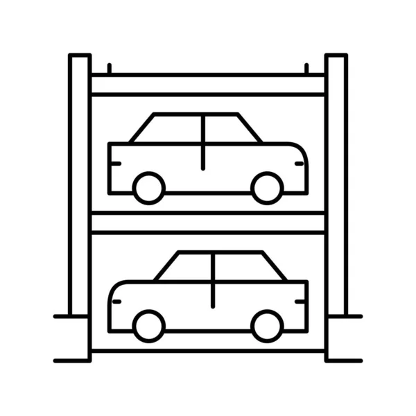 マルチレベルの自動車駐車線のアイコンベクトルイラスト — ストックベクタ