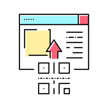 qr kod internet sitesi renk ikonu vektörü izole çizimi