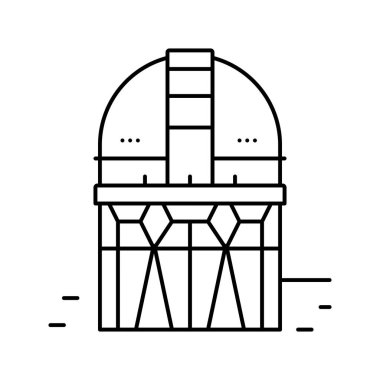 Planetaryum çizgisi ikon vektör çizimi oluşturuluyor