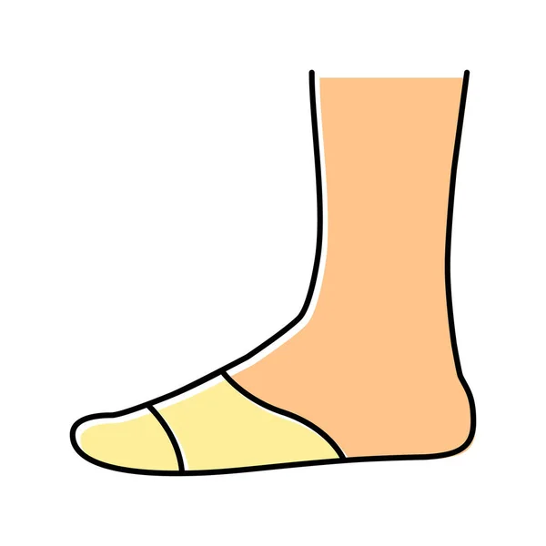 발가락 커버 sock 색상 아이콘 벡터 분리 일러스트 — 스톡 벡터