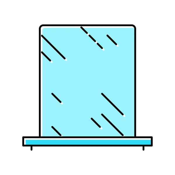 Baño espejo color icono vector ilustración — Archivo Imágenes Vectoriales