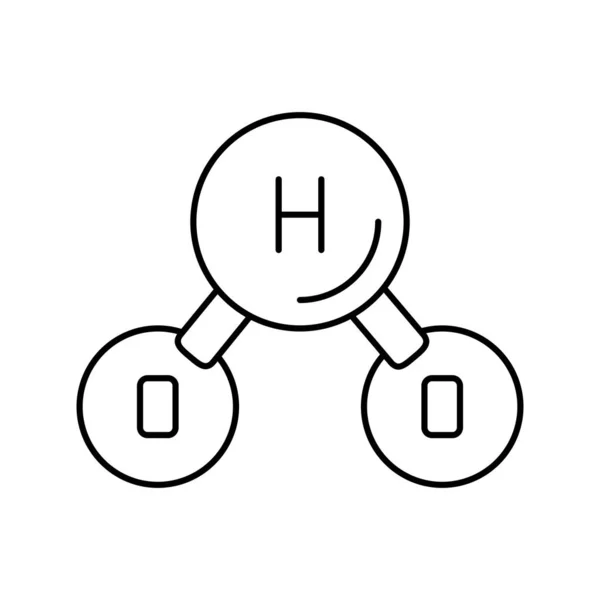 Illustrazione vettoriale dell'icona della linea della molecola dell'acqua h2o — Vettoriale Stock