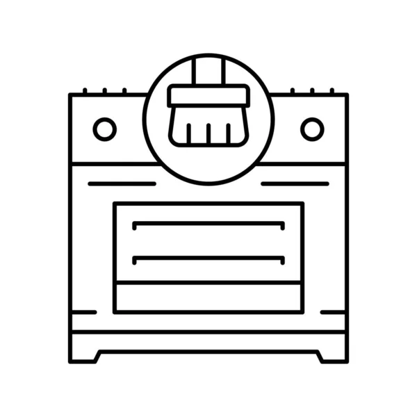 Range cooker cleaning line icon vector illustration — Vettoriale Stock
