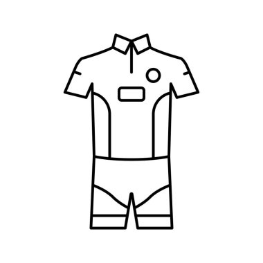 Erkekler tenis giyim çizgisi ikon vektör illüstrasyonu