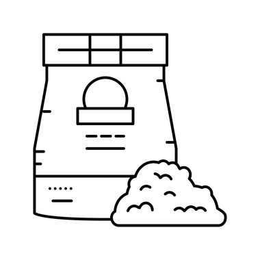 Durum un torbası çizgisi ikon vektör çizimi