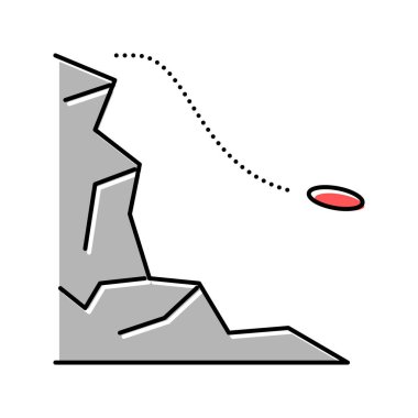 Dağ rengi ikon vektör illüstrasyonundan atla