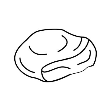 soyulmuş istiridye çizgisi ikon vektör çizimi