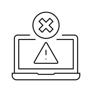 Dizüstü bilgisayar satırı vektör illüstrasyonunun kullanılması yasaktır