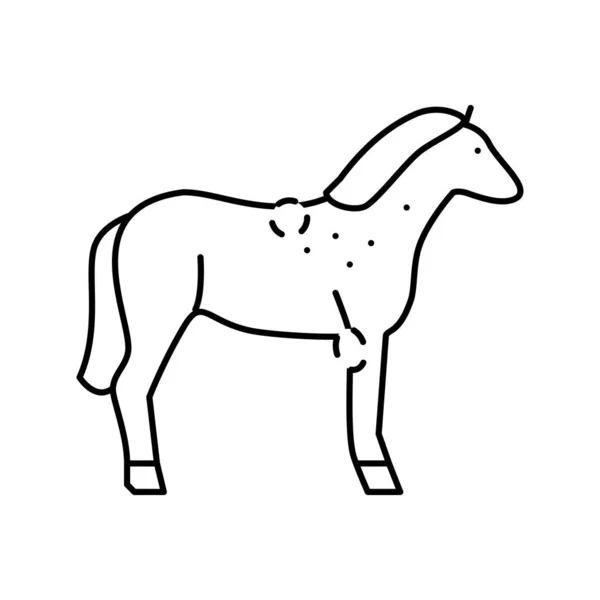 Brucellózis ló vonal ikon vektor illusztráció — Stock Vector