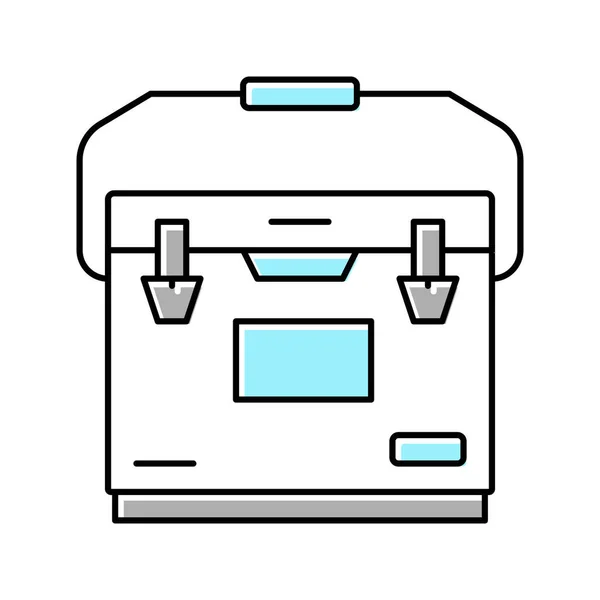 Ilustração do vetor do ícone da cor do refrigerador do acampamento — Vetor de Stock