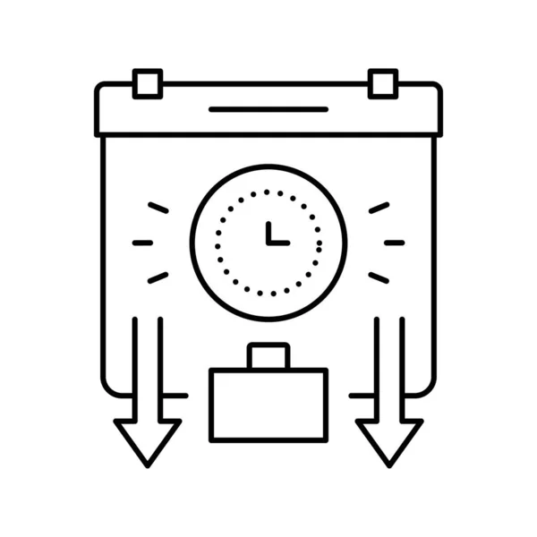 Illustration vectorielle d'icône de ligne d'horaire de voyage ou de travail — Image vectorielle