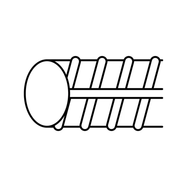 Embalaje línea de barras de refuerzo icono vector ilustración — Archivo Imágenes Vectoriales
