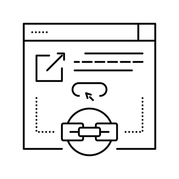 Enlaces de la ilustración de vector de icono de línea de sitio de autoridad — Vector de stock