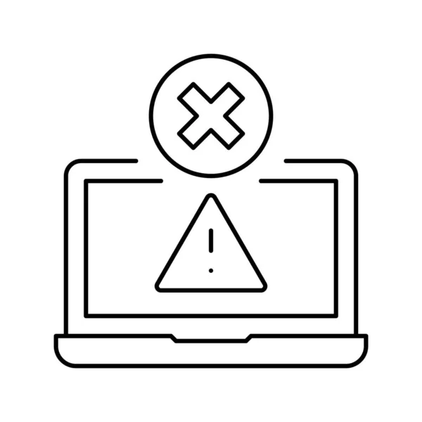Proibição de uso laptop linha ícone vetor ilustração — Vetor de Stock