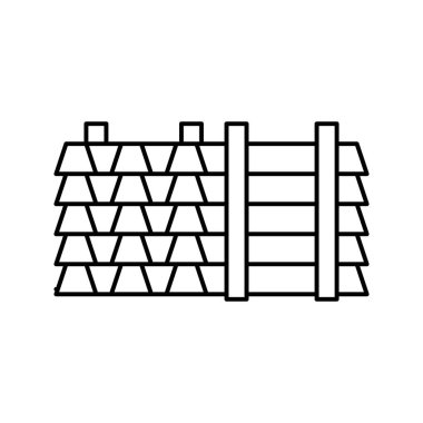 zemin, beton çizgi ikon vektör resimlemesi ışınlıyor