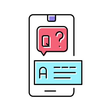 soru ve cevap renk ikonu vektör çizimi