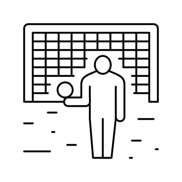 Keeper voetbal lijn pictogram vector illustratie — Stockvector