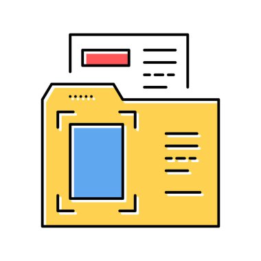 dizin renk ikonu vektör illüstrasyonundaki belge