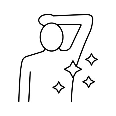 axilla traşlanmış çizgi vektör çizimi