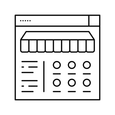 Gıda sipariş bölümü çizgi ikon vektör illüstrasyonu