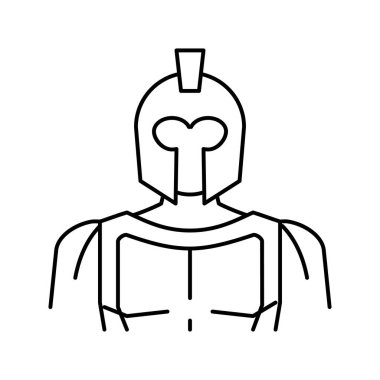 Sparta Antik Yunan çizgisi vektör illüstrasyonu