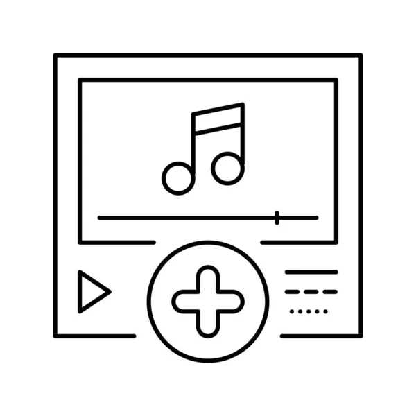 Muziek inhoud ugc lijn pictogram vector illustratie — Stockvector