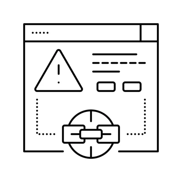 Línea de enlace irrelevante icono vector ilustración — Vector de stock