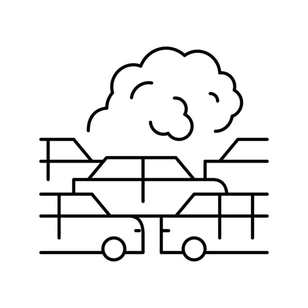 Transport bil rök linje ikon vektor illustration — Stock vektor