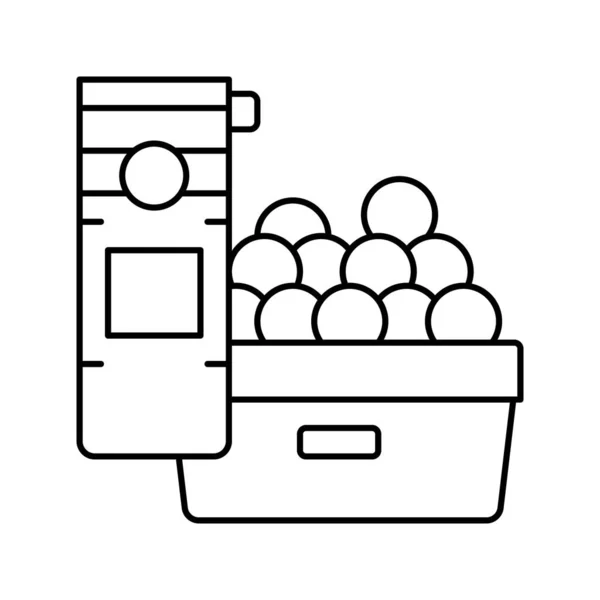 Almacenamiento de bolas de golf línea icono vector ilustración — Vector de stock