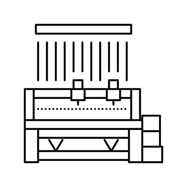 Zijde productie machine lijn pictogram vector illustratie — Stockvector