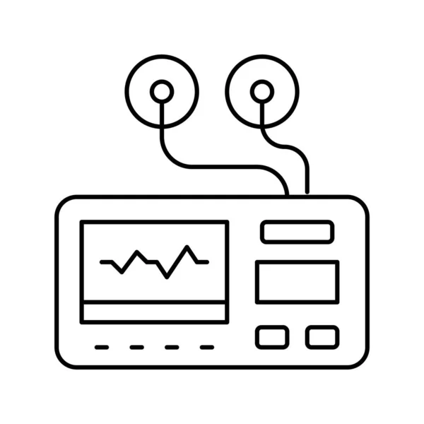 Bärbar elektrokardiogram linje ikon vektor illustration — Stock vektor