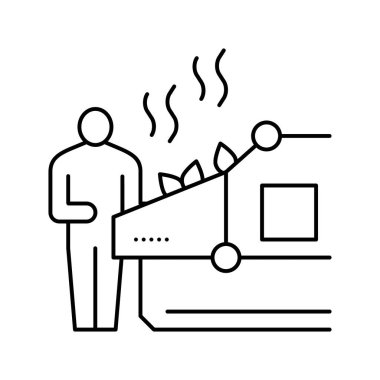 Çay hattı ikonu vektör illüstrasyonu kurutuluyor