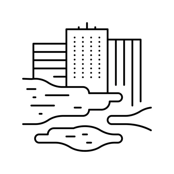 Städtischer Smog Rauch Linie Symbol Vektor Illustration — Stockvektor