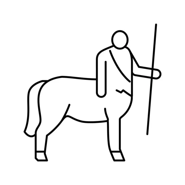 Centaur αρχαία Ελλάδα γραμμή εικονίδιο διάνυσμα εικονογράφηση — Διανυσματικό Αρχείο