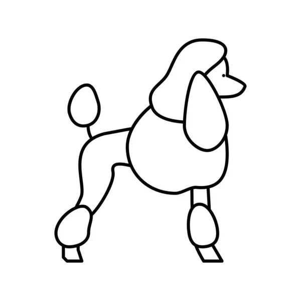 Пудель собака лінія значок Векторні ілюстрації — стоковий вектор