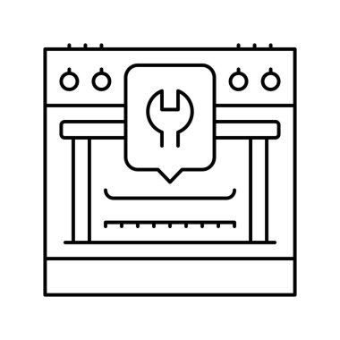 gaz aralığı onarım hattı ikon vektör çizimi
