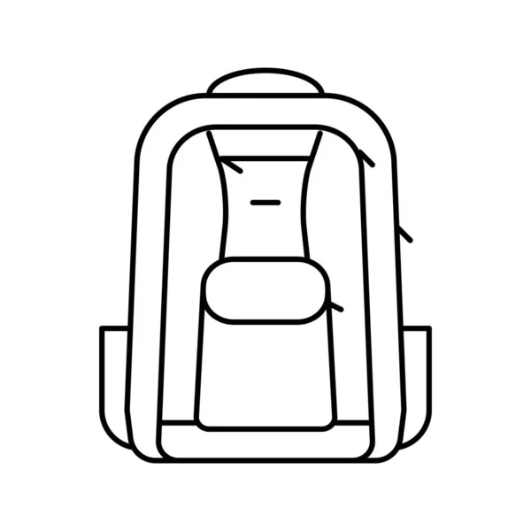 Sac à dos sac à dos ligne icône de sac illustration vectorielle — Image vectorielle