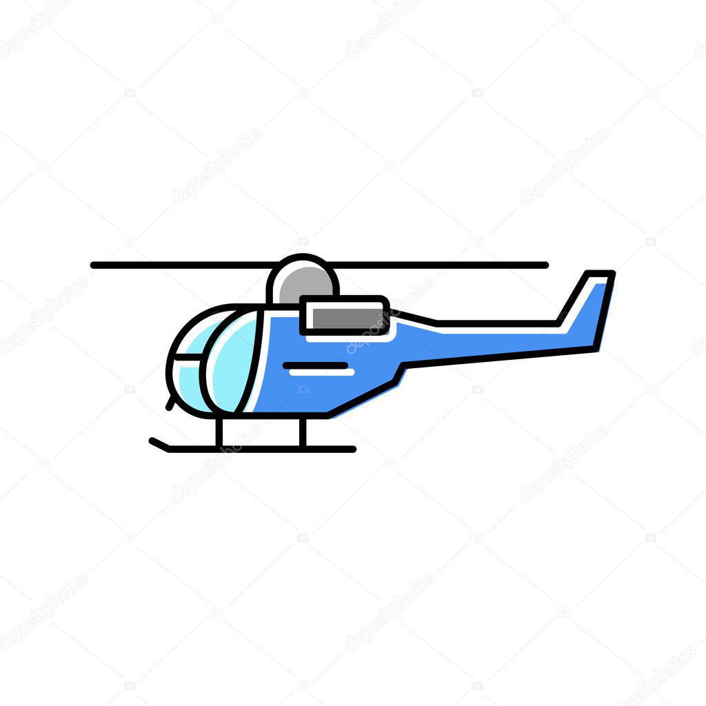 helicopter flight school color icon vector illustration