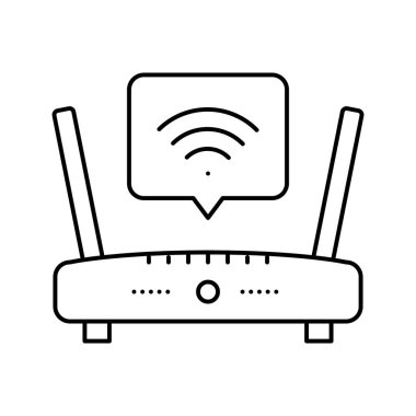 Motel hattı ikon vektör illüstrasyonunda wifi internet