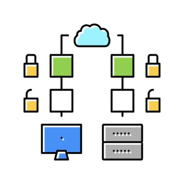 çok aşamalı şifreleme renk vektör illüstrasyon işareti