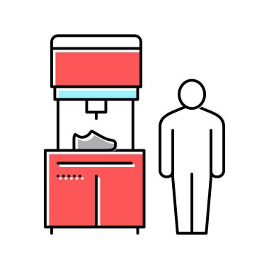 ayakkabı üretim makinesi renk vektör illüstrasyonu