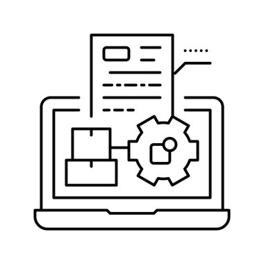 mrp süreci satır simgesi vektör illüstrasyonu