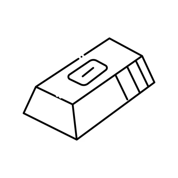 Lingot d'or jeu jeu vidéo ligne icône vectoriel illustration — Image vectorielle