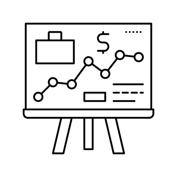 Presentatie voor aandeelhouders lijn pictogram vector illustratie — Stockvector